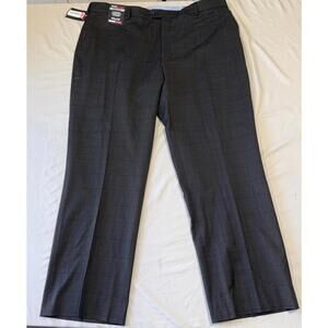 Travel Smart Men's Gray Plaid Dress Pants 40x29